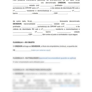 CONTRATO DE EMPRÉSTIMO (MÚTUO)
