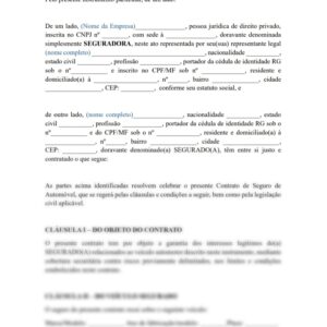 CONTRATO DE SEGURO DE AUTOMÓVEL