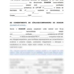 CONTRATO DE DOAÇÃO DE AUTOMÓVEL